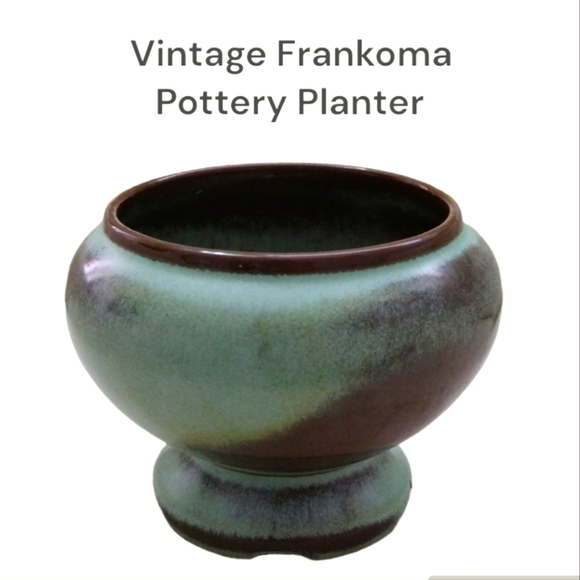 Vintage Frankoma Pottery Prairie Green #225 Planter - Picture 3 of 5